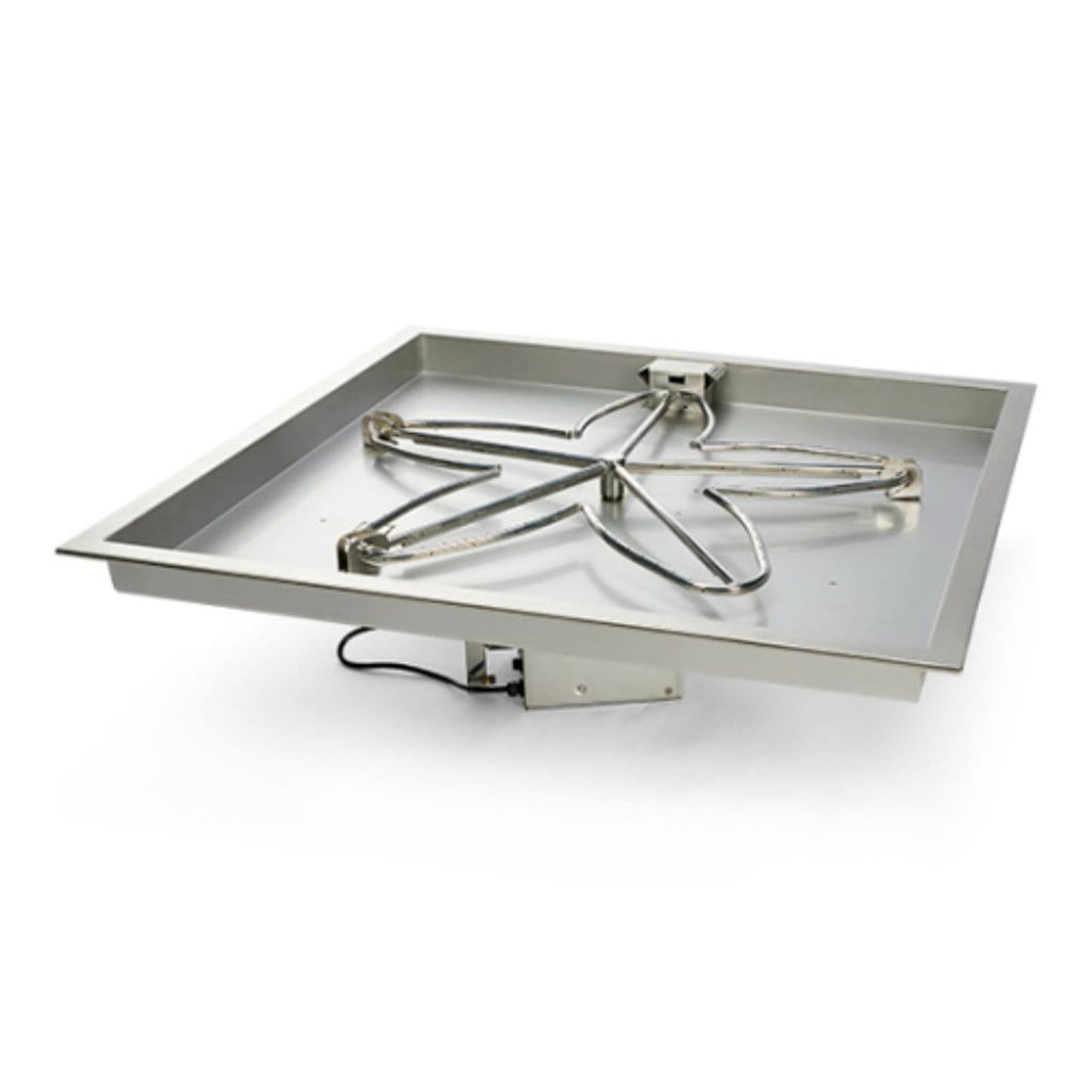 HPC 24" 120VAC Square Bowl Pan Natural Gas Standard Fire Pit Insert With Electronic Ignition