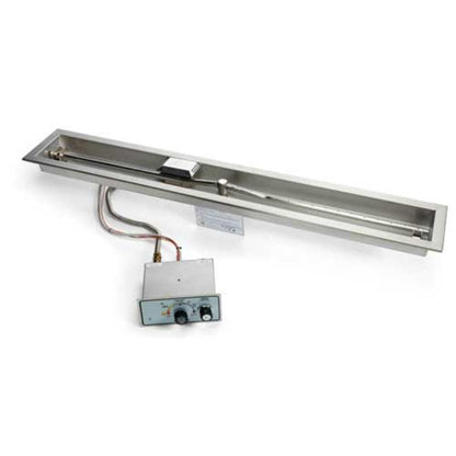 HPC 24" Linear Trough Natural Gas Torpedo Fire Pit Insert With Push Button Flame Sensing Ignition