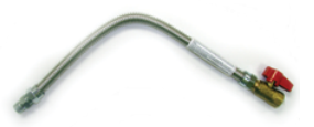 HPC 24" Stainless Steel Low-Capacity Gas Flex Line with On/Off Valve Gas Connector