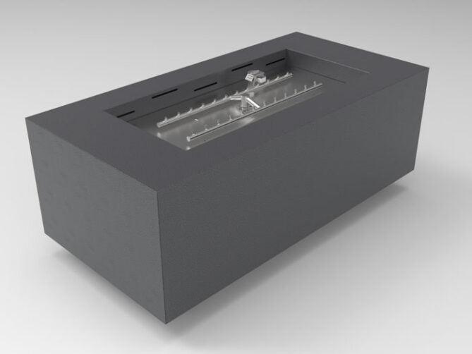 HPC 48" x 24" Powder Coated Silver Vein Rectangular Metal Enclosure with TOR-FPPK33X15-HF-FLEX-LP