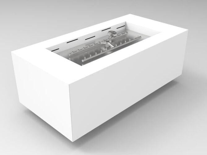 HPC 48" x 24" Powder Coated White Rectangular Metal Enclosure with TOR-MLFPK33X15-HF-FLEX-NG