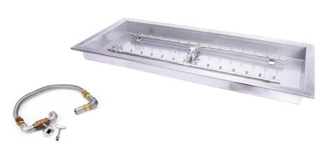 HPC 78" x 16" Stainless Steel Torpedo Natural Gas H-Burner Kit