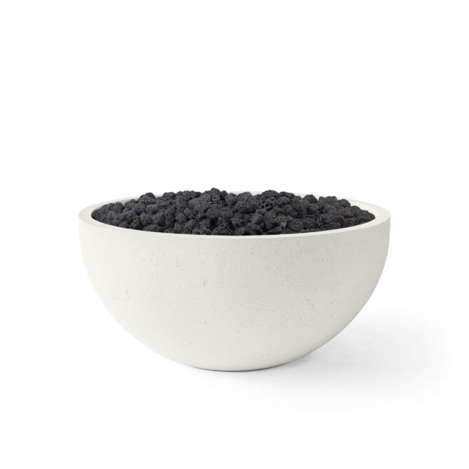 HPC Serenade 40" 120VAC Limestone Finish Lightweight Concrete Electronic Ignition Propane Fire Pit With Black Lava Rock