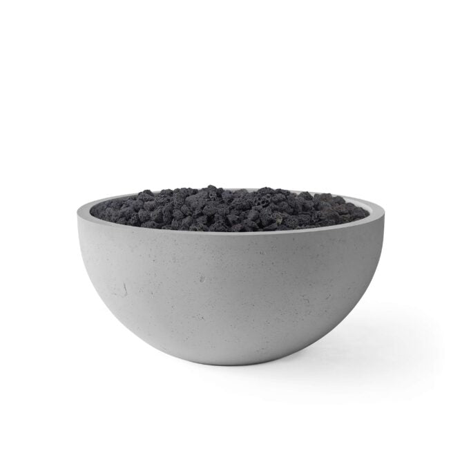 HPC Serenade 40" 24VAC Charcoal Finish Lightweight Concrete Electronic Ignition Natural Gas Fire Pit With Black Lava Rock