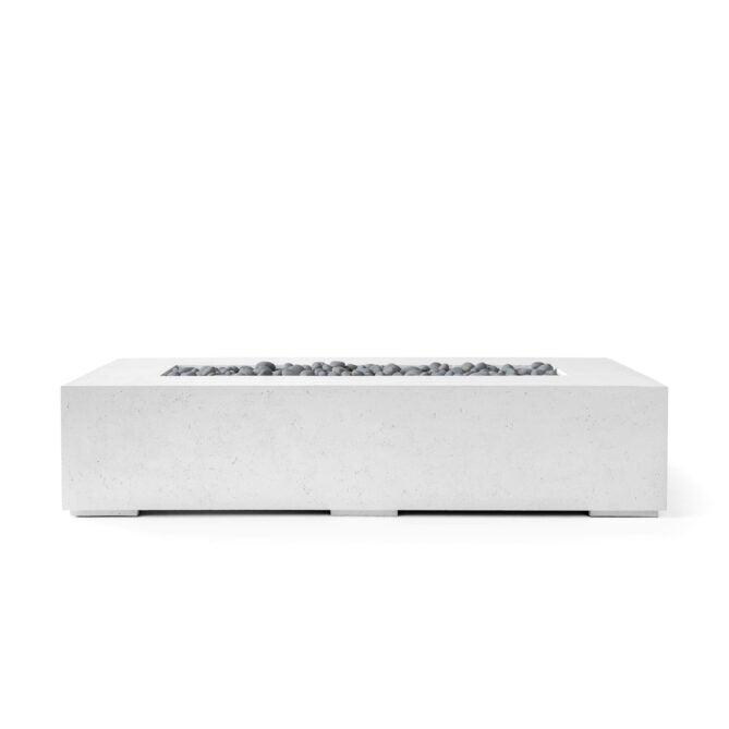 HPC Sonoma 56" 24VAC Natural Finish Lightweight Concrete Electronic Ignition Propane Fire Pit With Slate Beach Stone