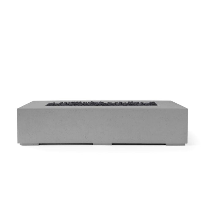 HPC Sonoma 56" Charcoal Finish Lightweight Concrete Match Lit Propane Fire Pit it With Black Lava Rock