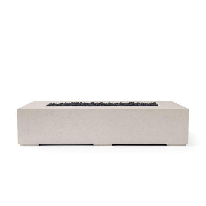HPC Sonoma 56" Clay Finish Lightweight Concrete Match Lit Natural Gas Fire Pit Kit With Black Lava Rock