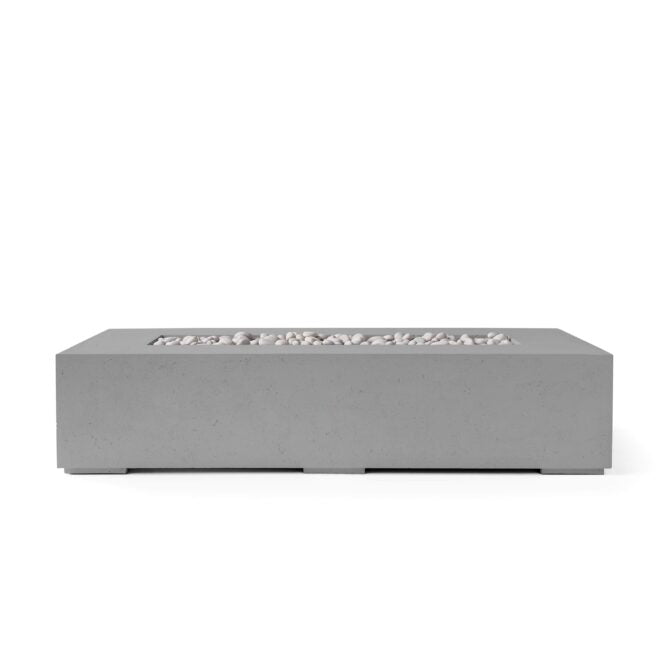 HPC Sonoma 72" 120VAC Charcoal Finish Lightweight Concrete Electronic Ignition Propane Fire Pit With Ivory Beach Stone