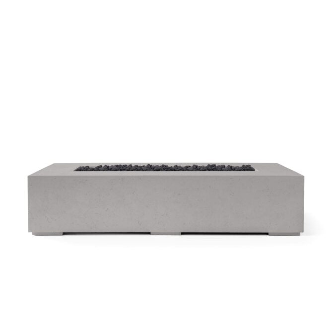 HPC Sonoma 72" 24VAC Sandstone Finish Lightweight Concrete Electronic Ignition Propane Fire Pit With Black Lava Rock