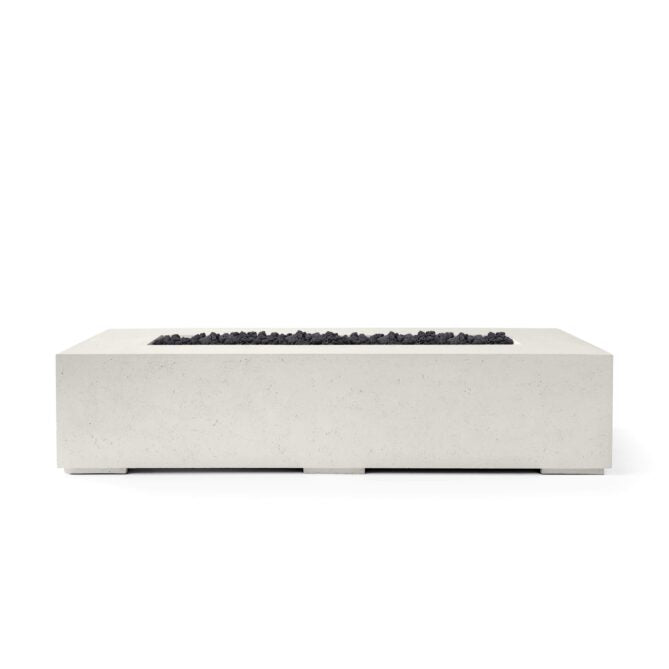 HPC Sonoma 72" Limestone Finish Lightweight Concrete Match Lit Propane Fire Pit Kit With Black Lava Rock