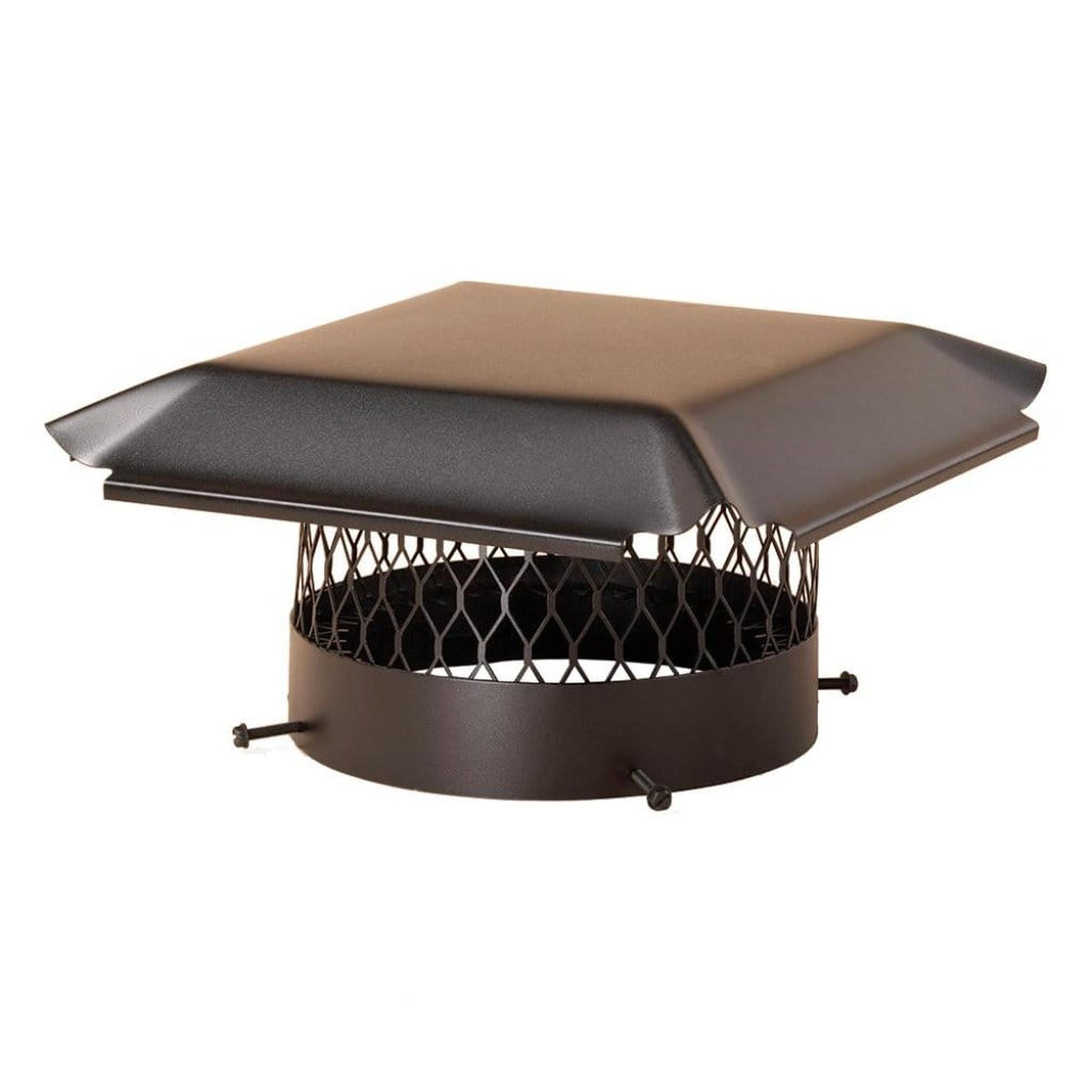 HY-C Draft King Single Flue 12" Black Galvanized Steel Round Bolt-On Chimney Cap
