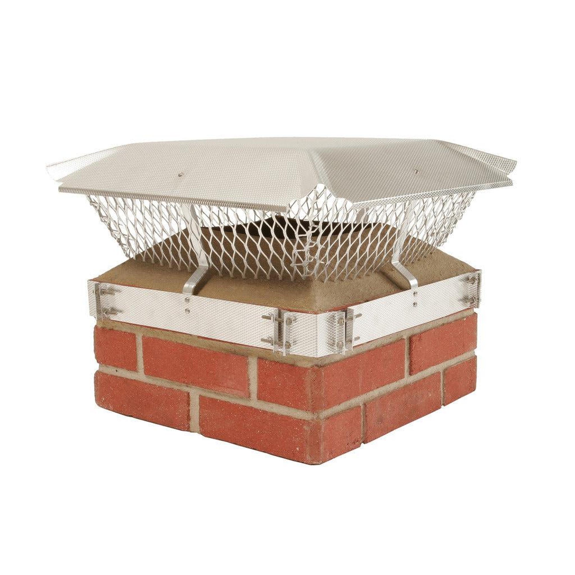 HY-C Duro-Shield Single Flue 21" x 21" Aluminum Band-Around Brick Chimney Cover
