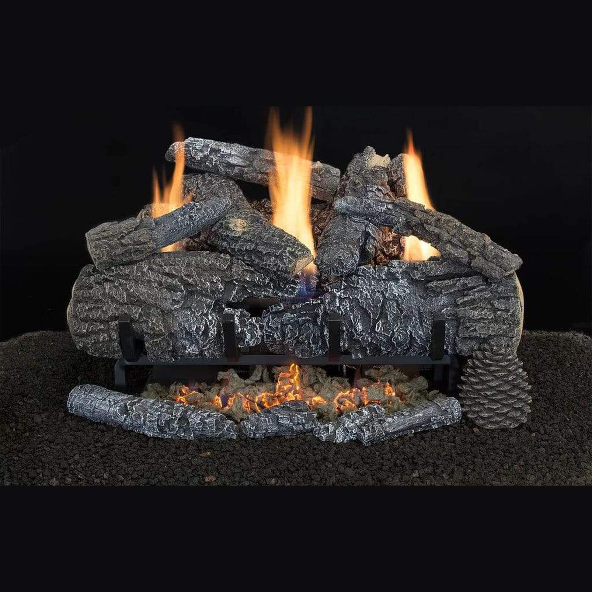 Hargrove 30" Yukon Char Vent-Free Gas Log Set with Variable Flame Valve