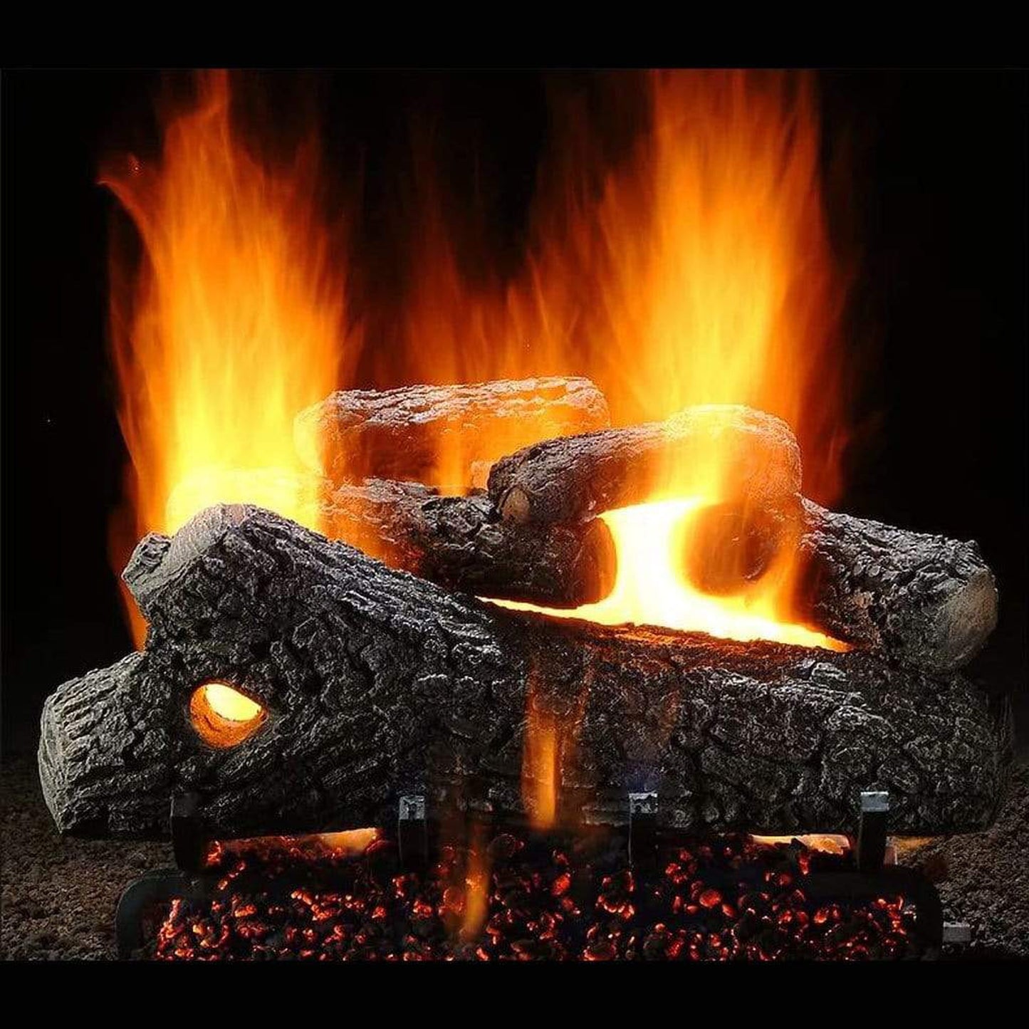 Hargrove Charred Series 21" Classic Oak Single Side Vented Gas Log