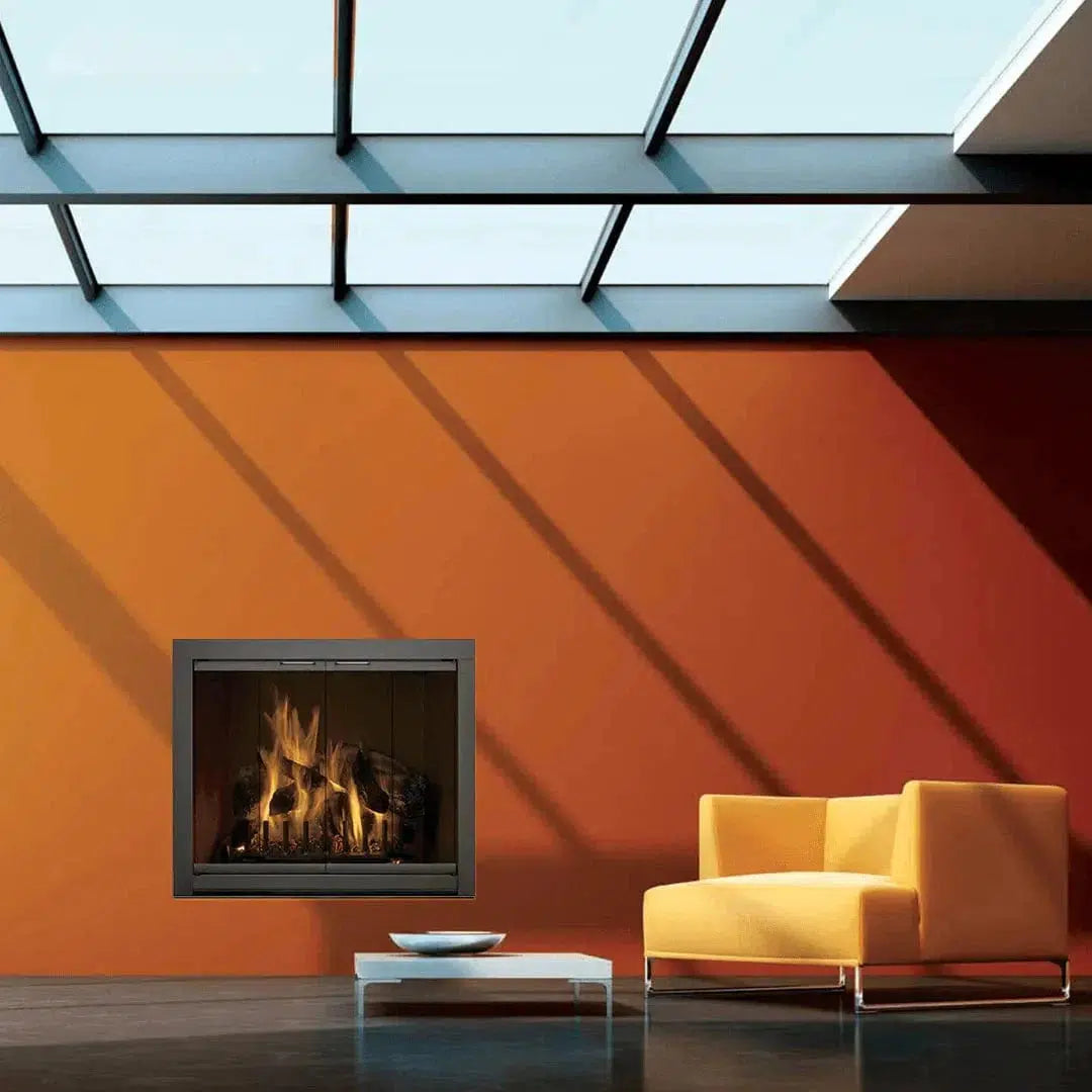 Hearth Craft Medio MD46285 Clear Glass Solar Bronze Bi-Fold Fireplace Door with Curtain Mesh and Riser Bar