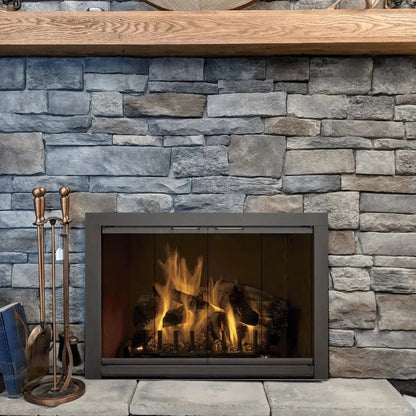 Hearth Craft Piccolo PC34250 Bronze Glass Rustic Black Bi-Fold Fireplace Door