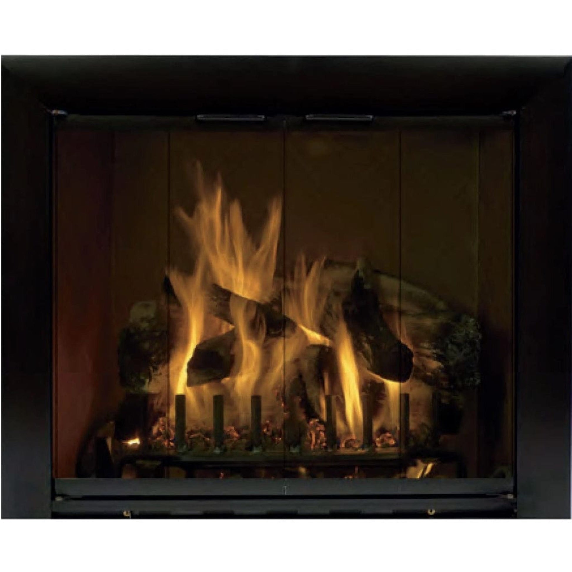 Hearth Craft Reflection RF36265 Clear Glass Rustic Black Twin Fireplace Door
