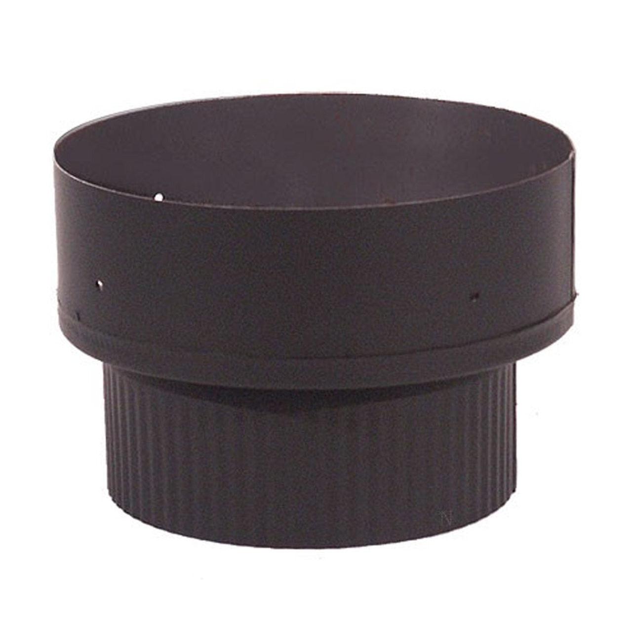 Heatfab 6" Crimp -7" Non-Crimp Adapter Black Single Wall 22 Gauge Steel Chimney Pipe Increaser