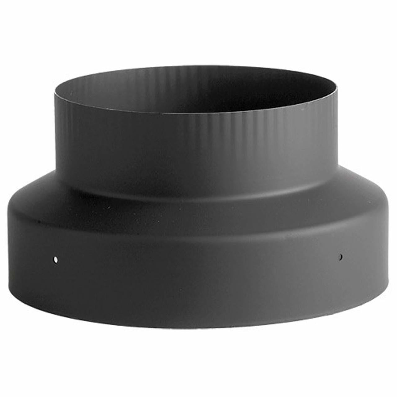 Heatfab 6" Crimp - 8" Non-Crimp Adapter Black Single Wall 22 Gauge Steel Chimney Pipe Increaser