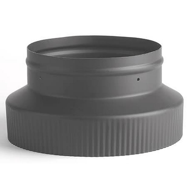 Heatfab 8"Crimp - 7" Non Crimp Black Single Wall 22 Gauge Steel Chimney Pipe Reducer