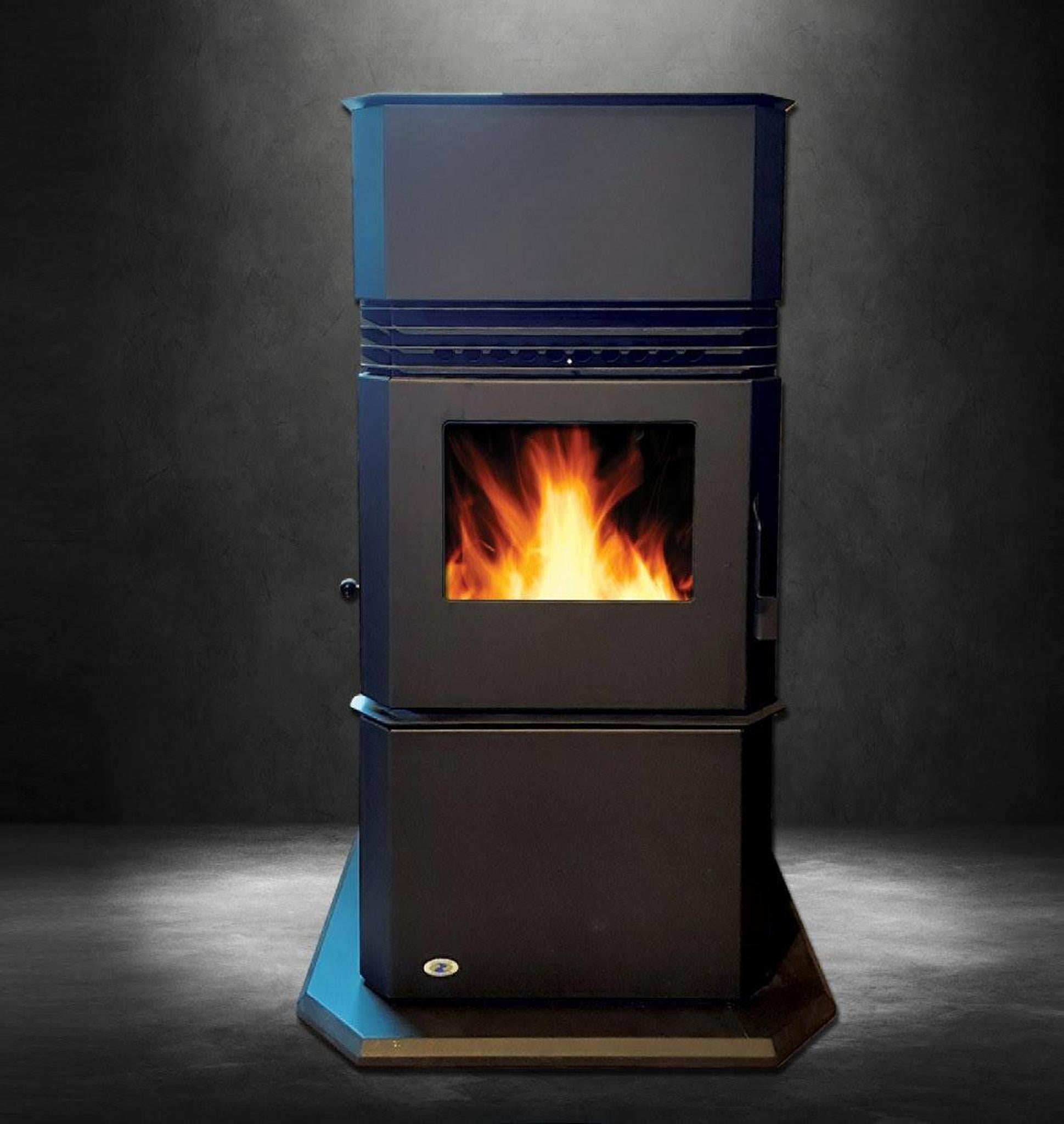 Hudson River Kinderhook 22" Matte Black Freestanding Pellet Stove With Integrated Hearth Pad