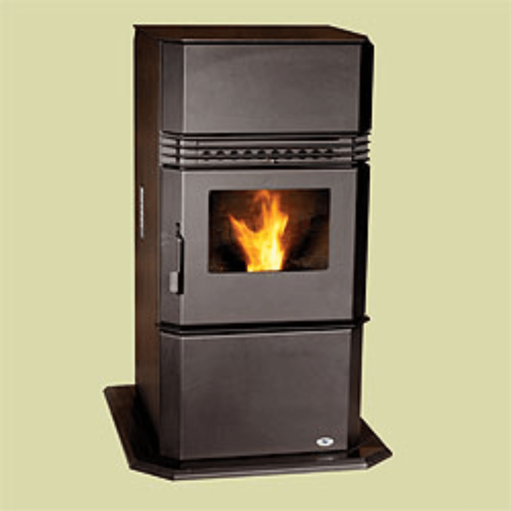 Hudson River Kinderhook Black Free Standing with Black Door with Integrated Hearth Pad