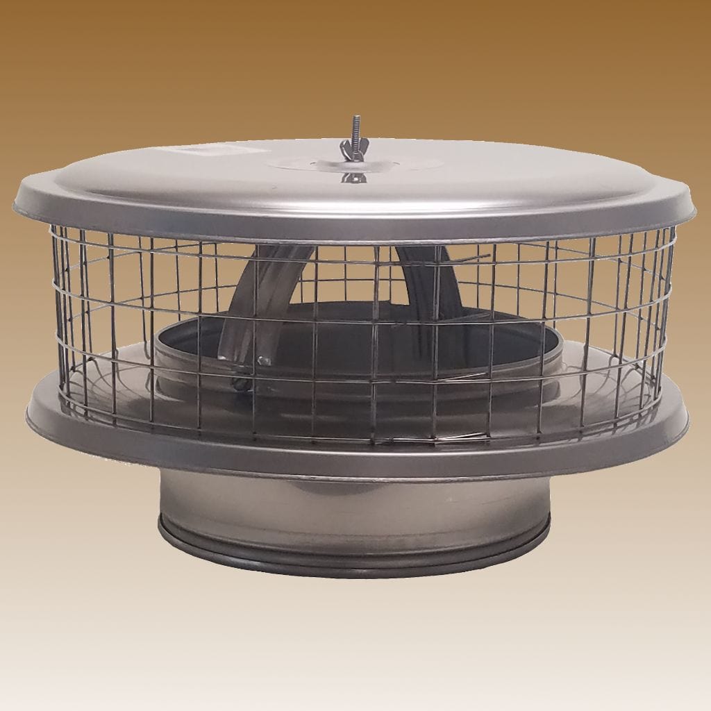 ICP Weathershield 13" Lid 4" Inner Diameter Stainless Steel Rain Chimney Cap With 1/2" Screen