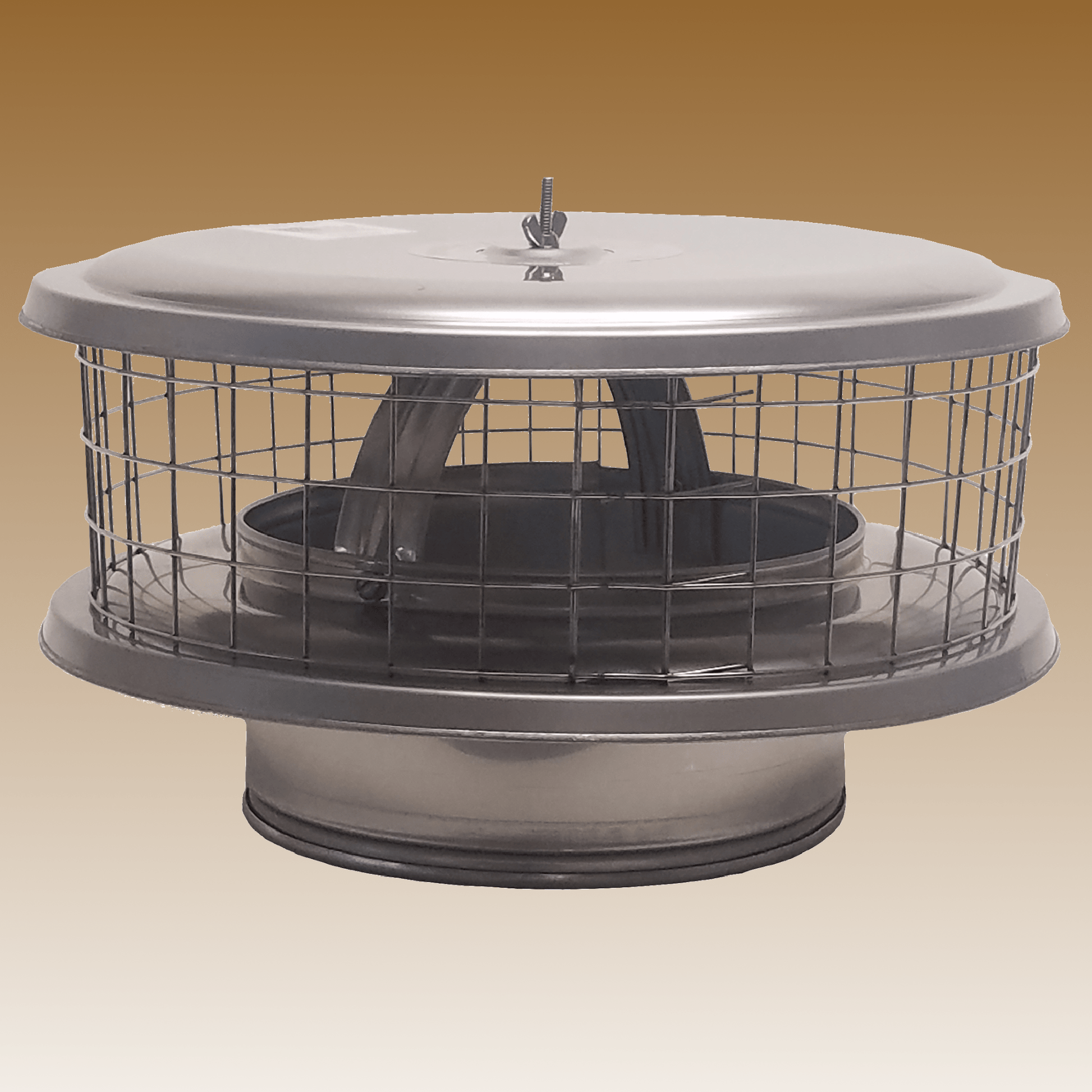 ICP Weathershield Air Cooled 13" Lid 4" Inner Diameter Stainless Steel Rain Chimney Cap With 1" Screen