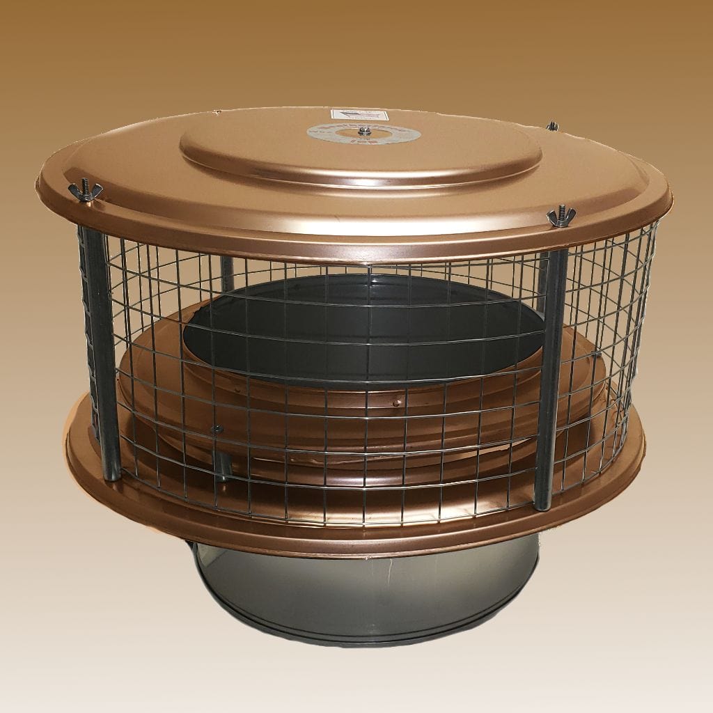 ICP Weathershield Air Cooled 16" Lid 6" Inner Diameter Copper Rain Chimney Cap With 1" Screen