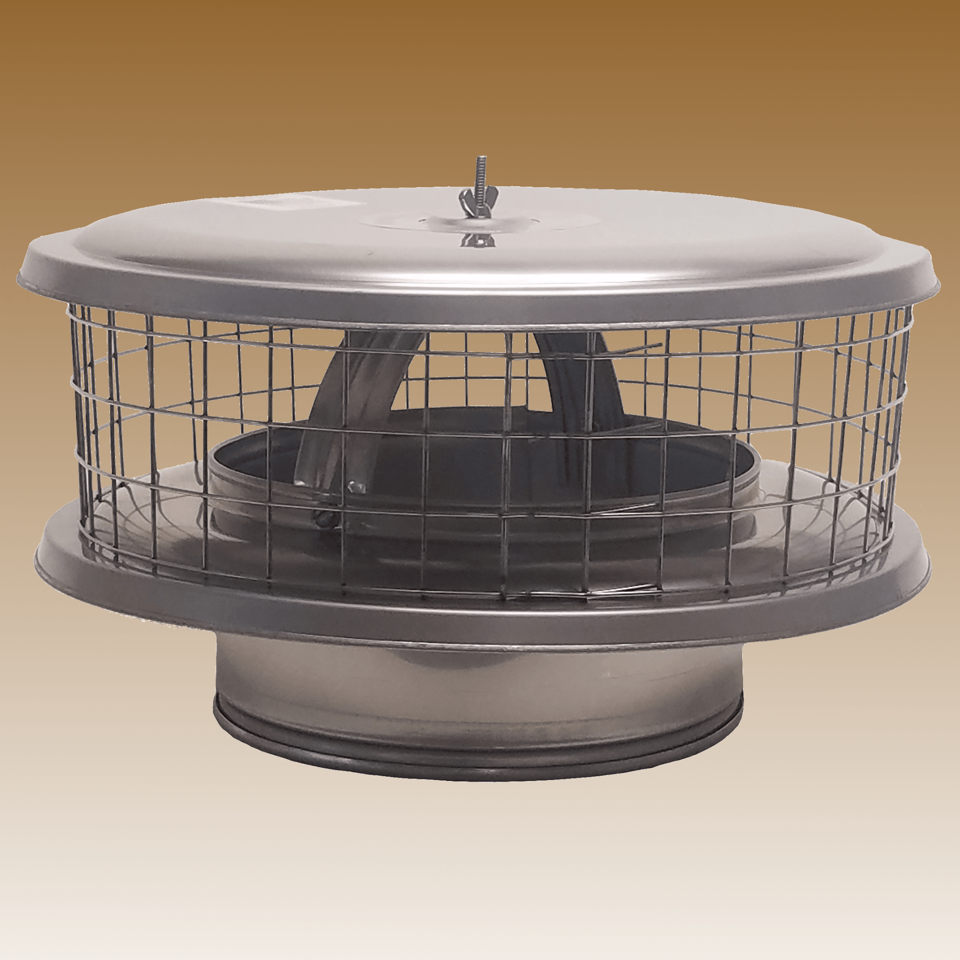 ICP Weathershield Air Cooled 16" Lid 9.5" Inner Diameter Stainless Steel Rain Chimney Cap With 1" Screen