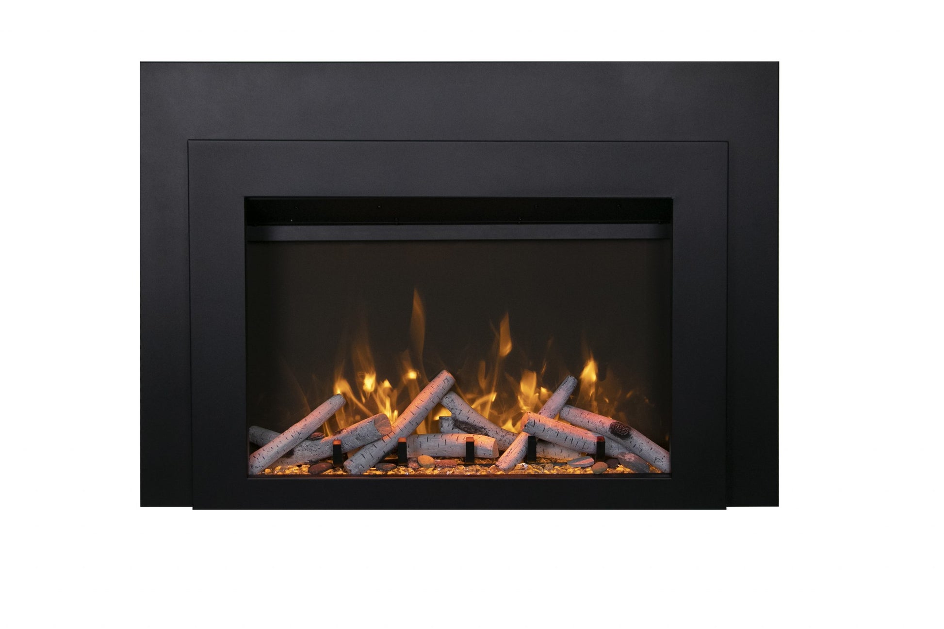 Sierra Flame by Amantii Insert Series 34" Electric Fireplace Insert With Black Steel Surround
