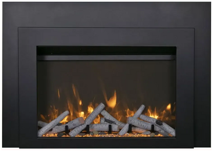 Sierra Flame by Amantii Insert Series 34" Electric Fireplace Insert With Black Steel Surround