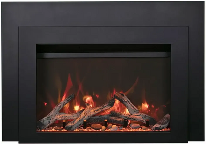 Sierra Flame by Amantii Insert Series 34" Electric Fireplace Insert With Black Steel Surround