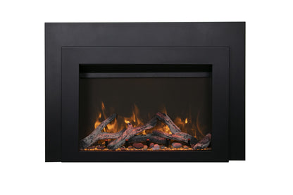 Sierra Flame by Amantii Insert Series 34" Electric Fireplace Insert With Black Steel Surround