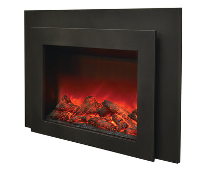 Sierra Flame by Amantii Insert Series 34" Electric Fireplace Insert With Black Steel Surround