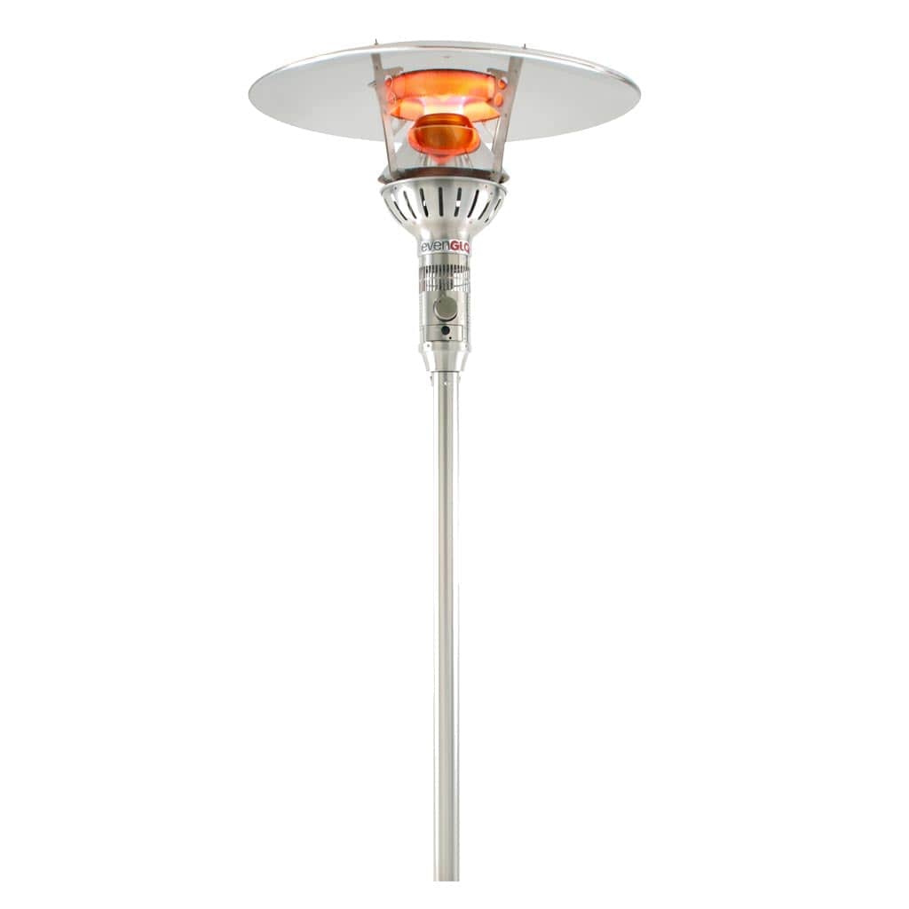IR Energy evenGLO GA301M Stainless Steel Floor Mounted Natural Gas Patio Heater With Direct Ignition & 63" Pole