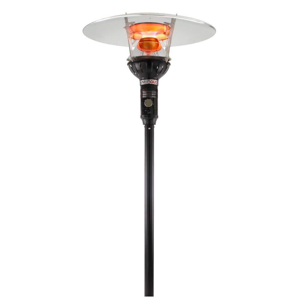 IR Energy evenGLO GA301T&U Black Floor Mounted Propane Gas Patio Heater With Direct Ignition & 75" Pole
