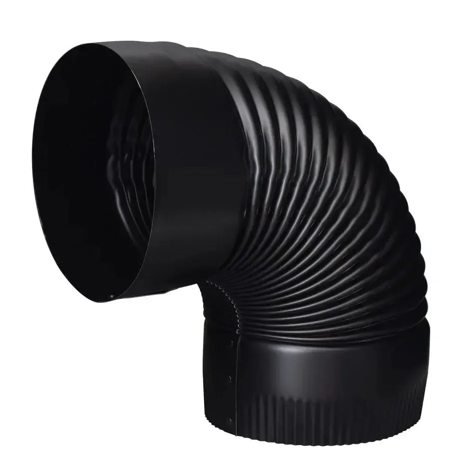 Imperial 6" x 45° Black Matt Corrugate Elbow Stove Pipe
