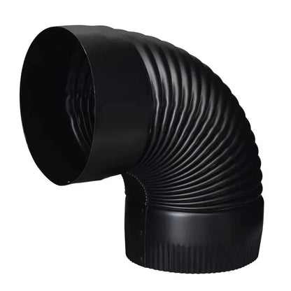 Imperial 6" x 45° Black Matt Corrugate Elbow Stove Pipe
