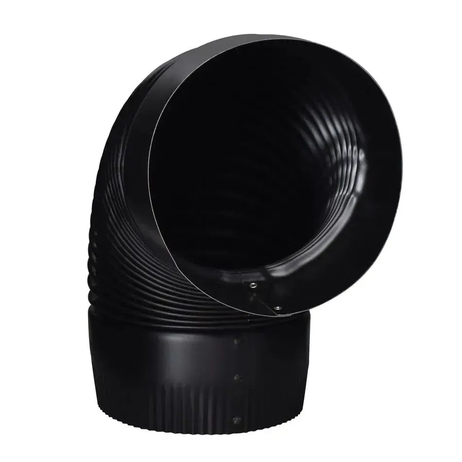 Imperial 6" x 45° Black Matt Corrugate Elbow Stove Pipe