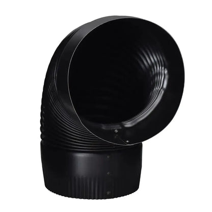 Imperial 6" x 45° Black Matt Corrugate Elbow Stove Pipe