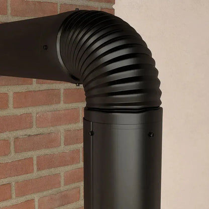 Imperial 6" x 45° Black Matt Corrugate Elbow Stove Pipe