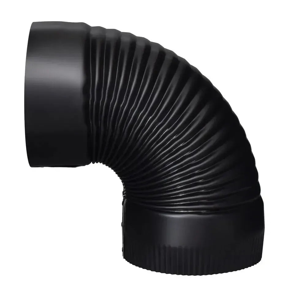 Imperial 6" x 45° Black Matt Corrugate Elbow Stove Pipe