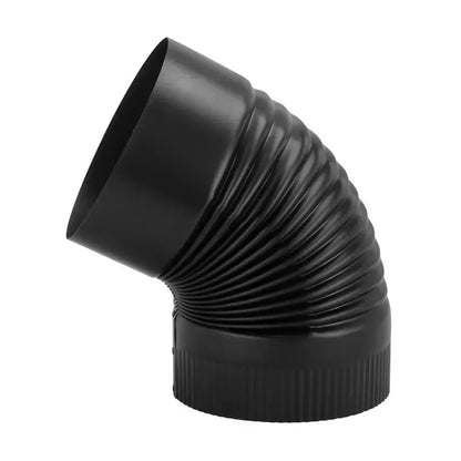 Imperial 7" x 90° Black Matt Corrugate Elbow Stove Pipe