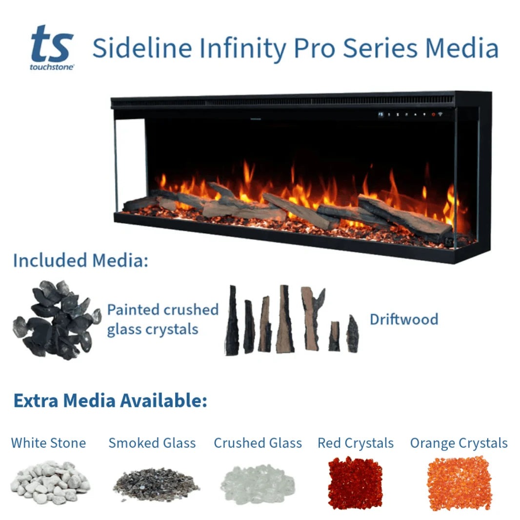 Touchstone Sideline Forte Infinity Pro 40" 3-Sided Recessed Smart Electric Fireplace