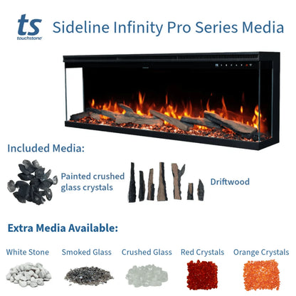 Touchstone Sideline Forte Infinity Pro 40" 3-Sided Recessed Smart Electric Fireplace