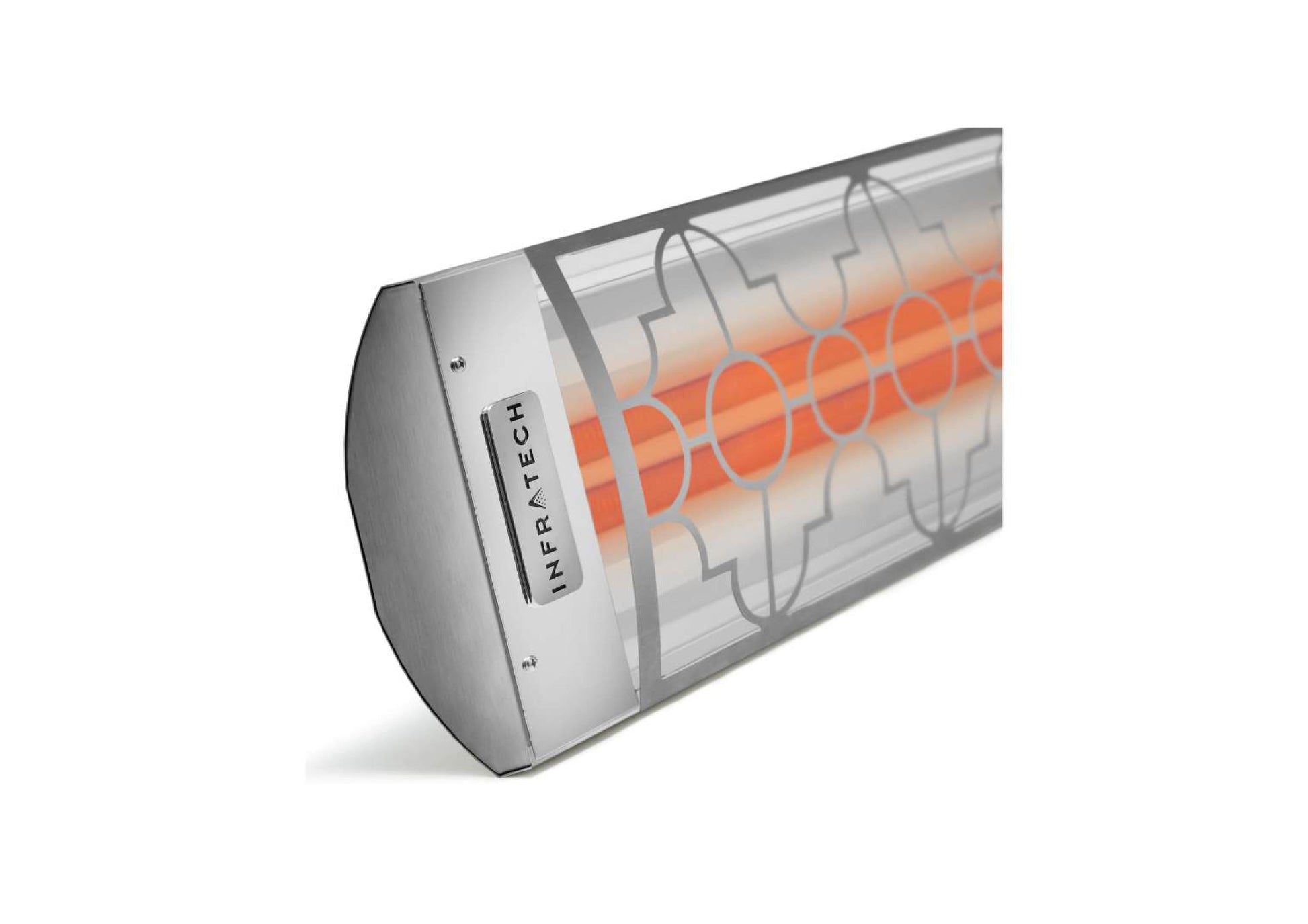 Infratech Comfort CD Series Motif Mediterranean 48" Marine Grade Stainless Steel 5200W 480V Dual Element Wall/CeiIing Mounted Electric Infrared Patio Heater