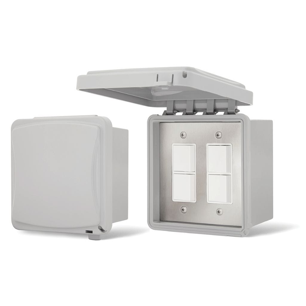 Infratech Comfort Dual Duplex Switch Surface Mount w/ Weatherproof Box & Cover