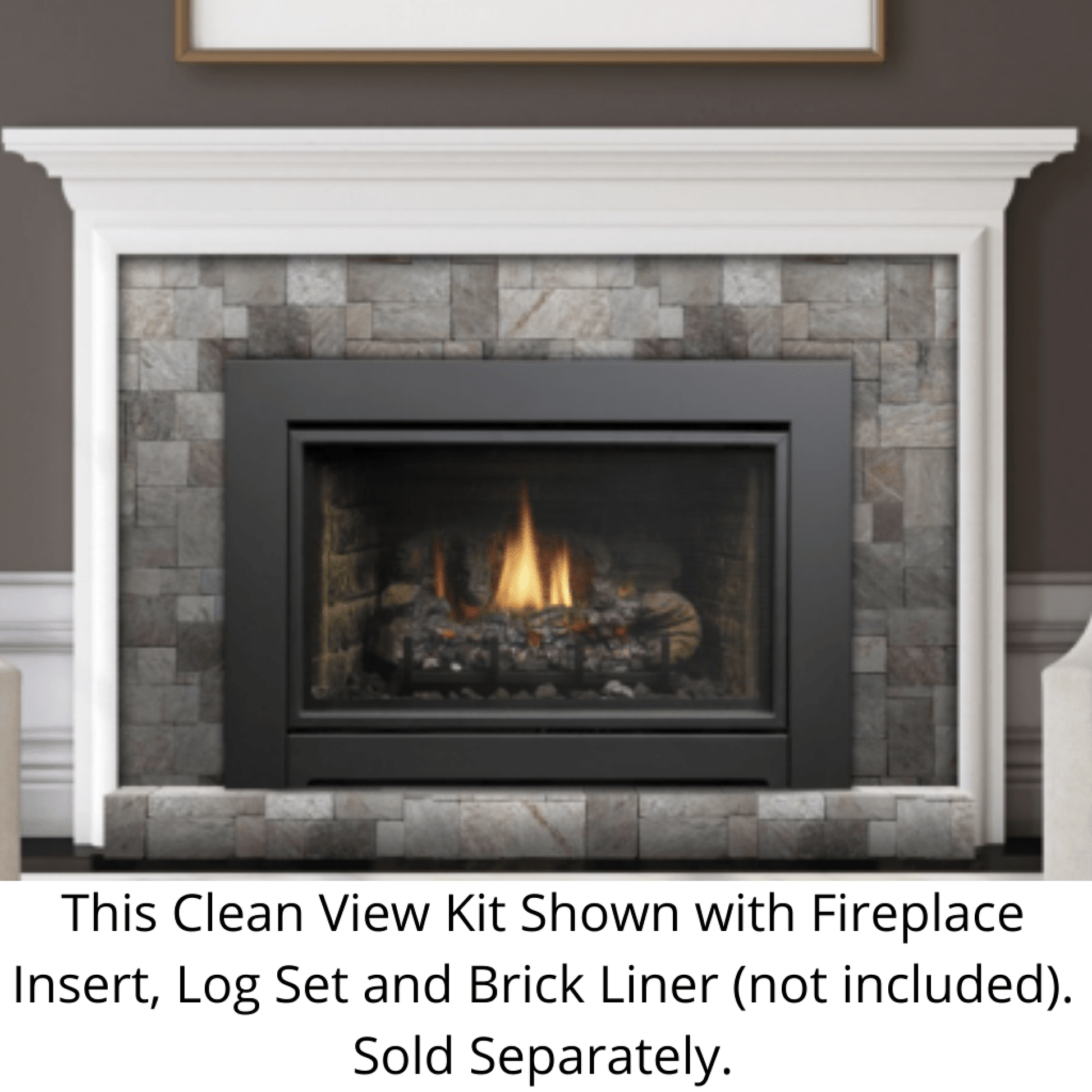 Kingsman 35" Black Clean View Kit With Safety Screen for IDV34 Fireplace Insert