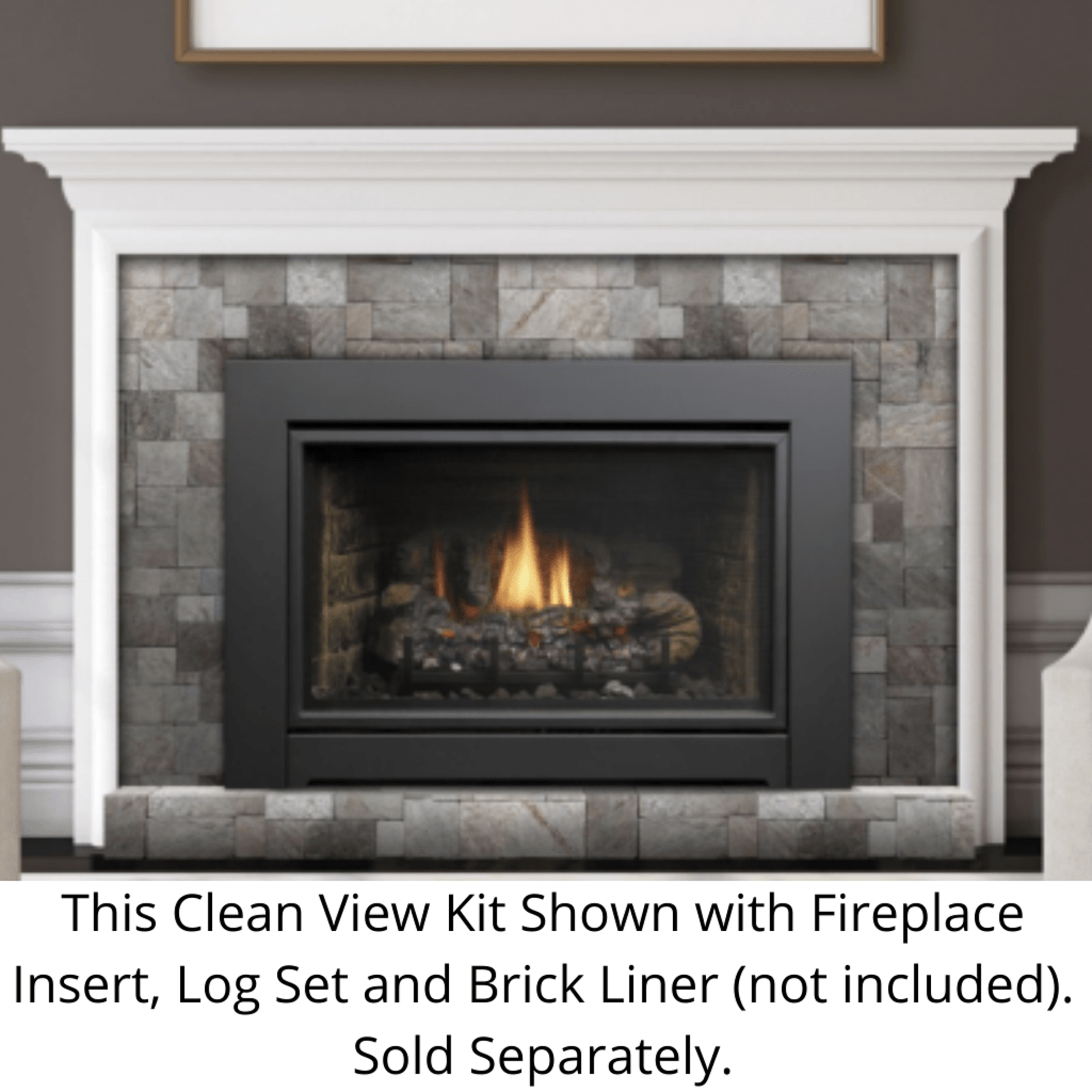 Kingsman 40" Black Clean View Kit With Safety Screen for IDV44 Fireplace Insert